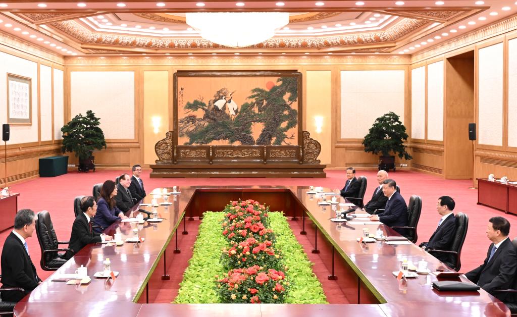 Xi meets KMT leader Cheng Li-wun in Beijing