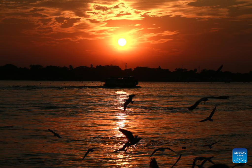 Sunset scenery in Yangon, Myanmar