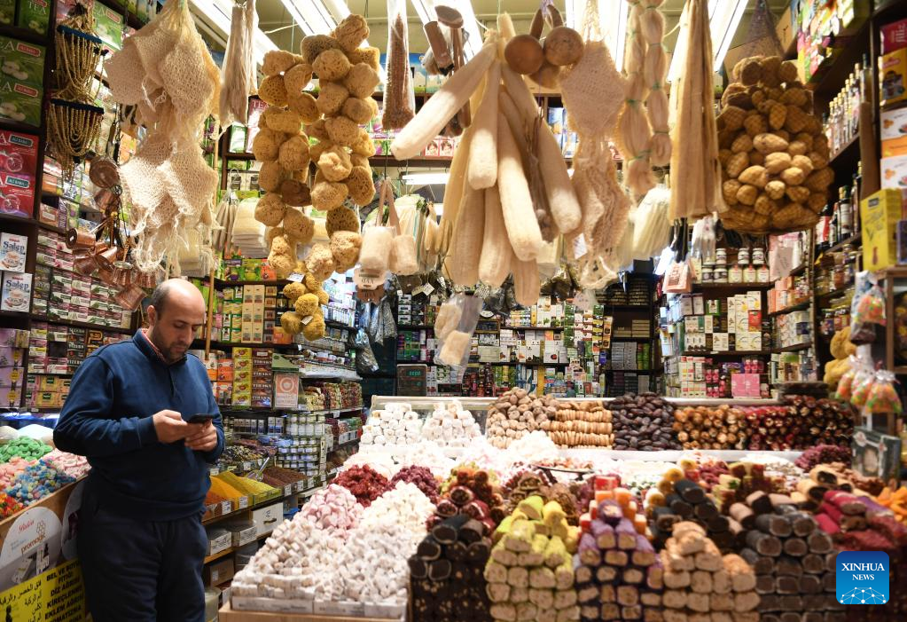 People shop at historical bazaars in Istanbul