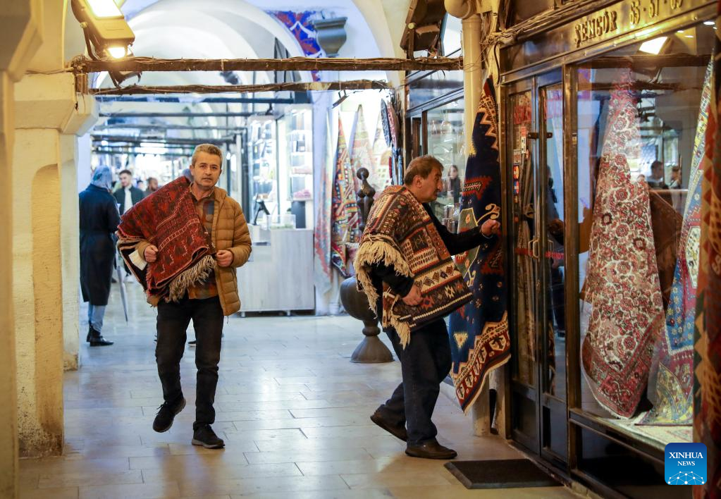 People shop at historical bazaars in Istanbul