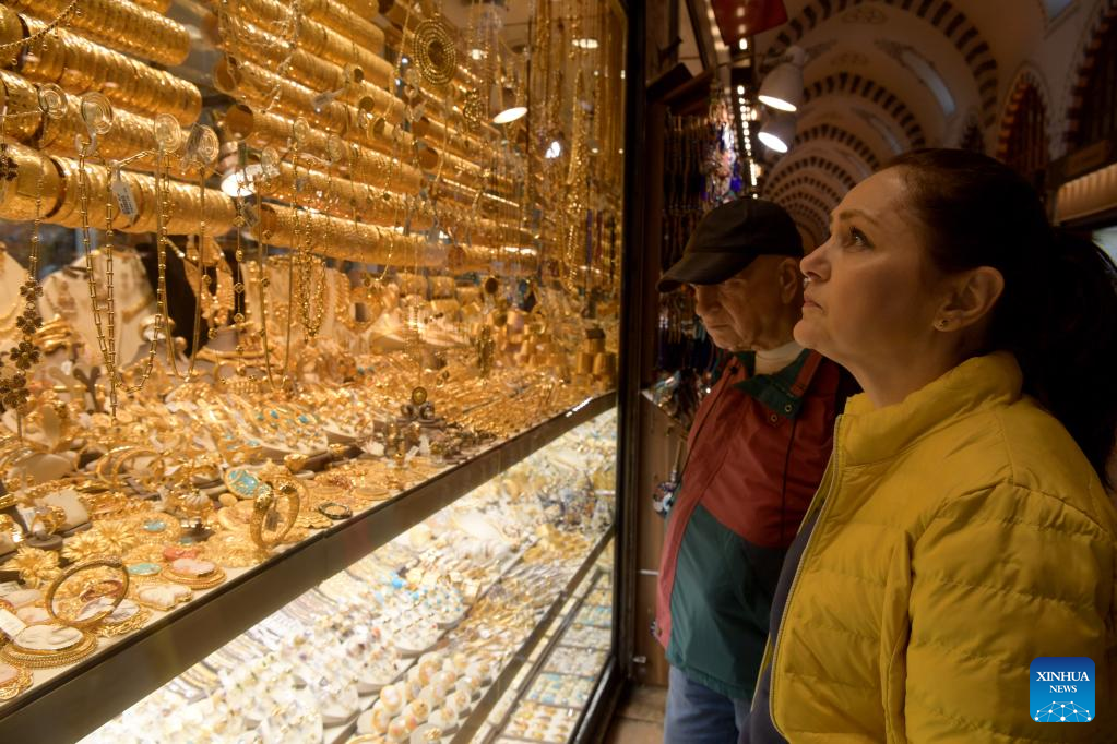 People shop at historical bazaars in Istanbul