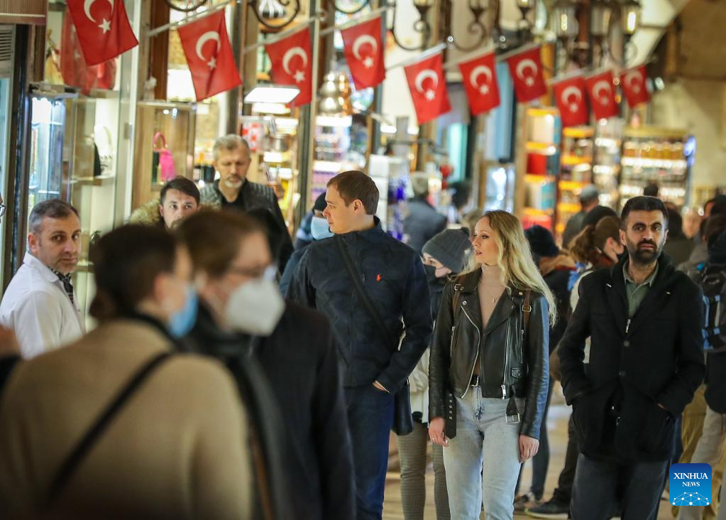 People shop at historical bazaars in Istanbul