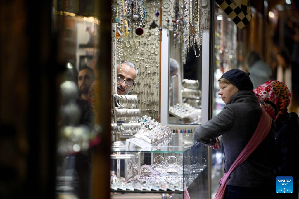 People shop at historical bazaars in Istanbul