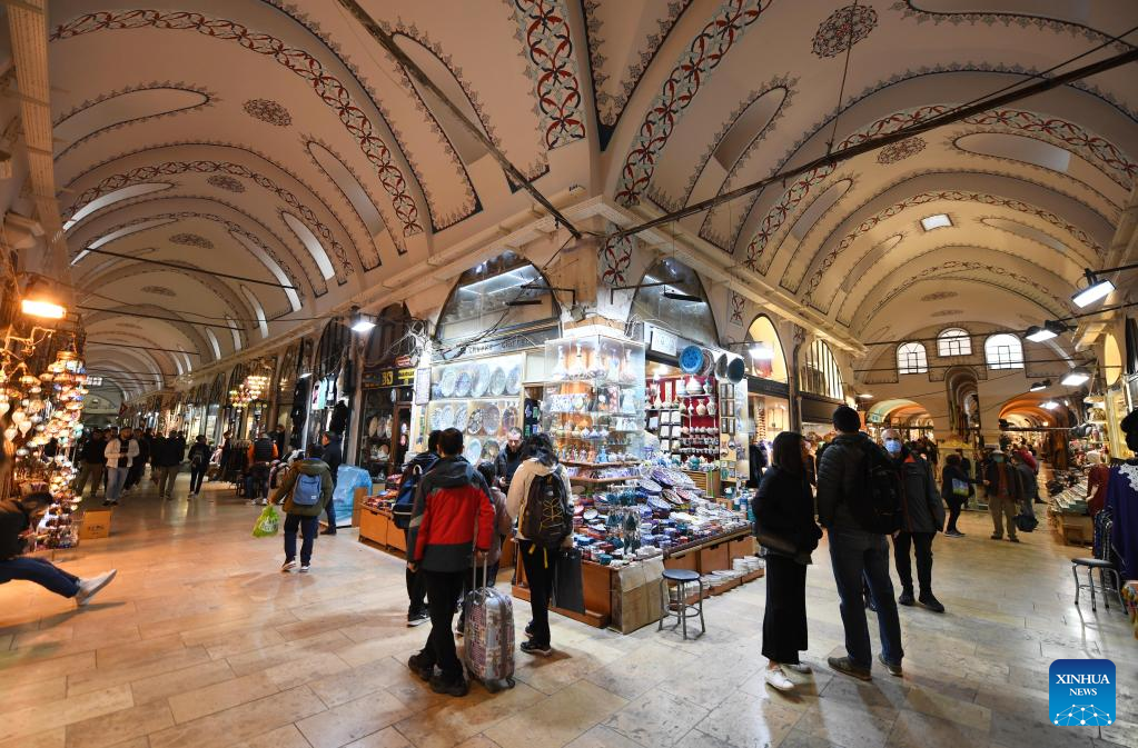 People shop at historical bazaars in Istanbul