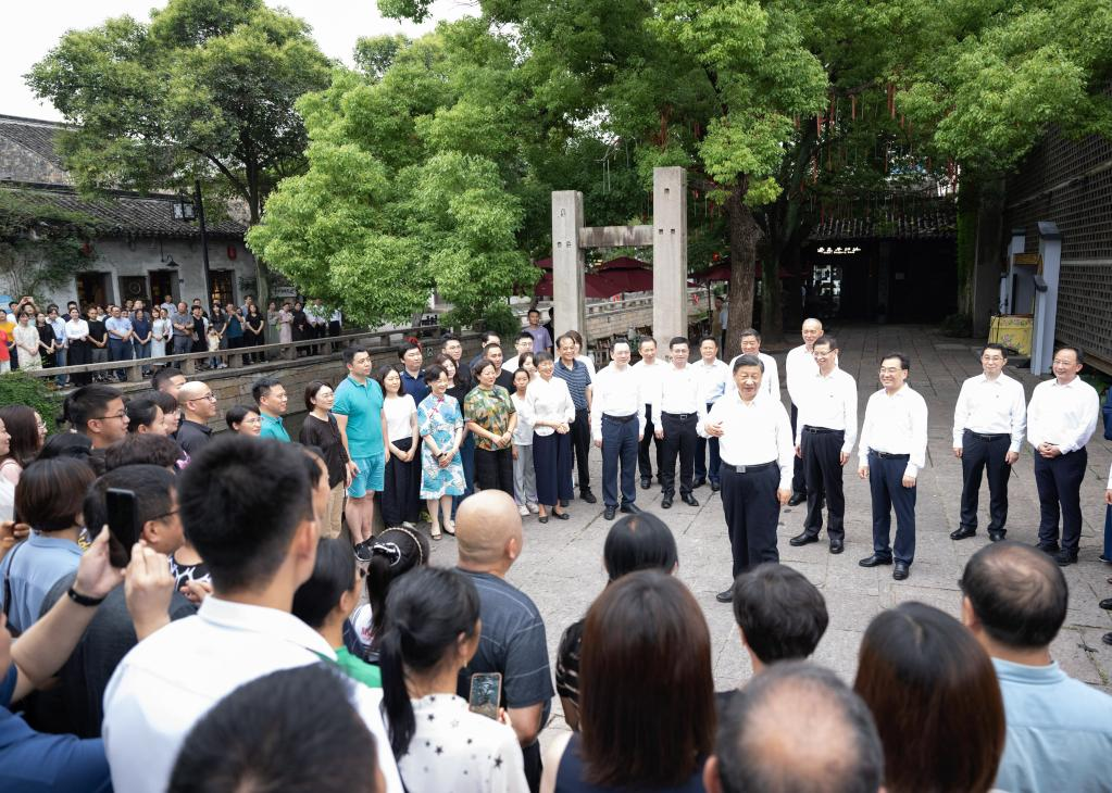 Xi inspects Suzhou in east China's Jiangsu Province