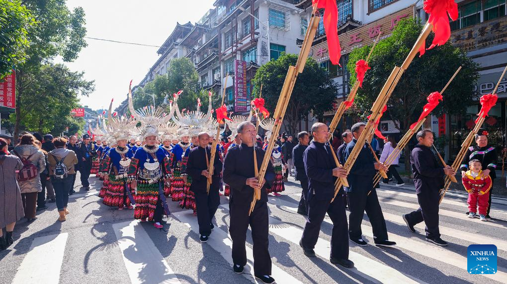 Celebrations of Miao New Year and Guzang Festival held in SW China's Guizhou
