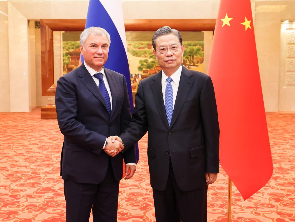 China's top legislator holds talks with chairman of Russian State Duma