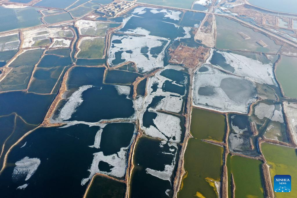 Winter view of Salt Lake in Yuncheng City, N China