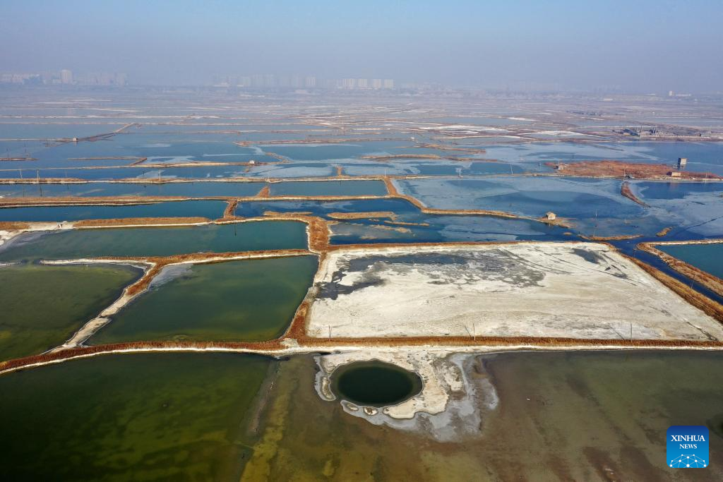 Winter view of Salt Lake in Yuncheng City, N China