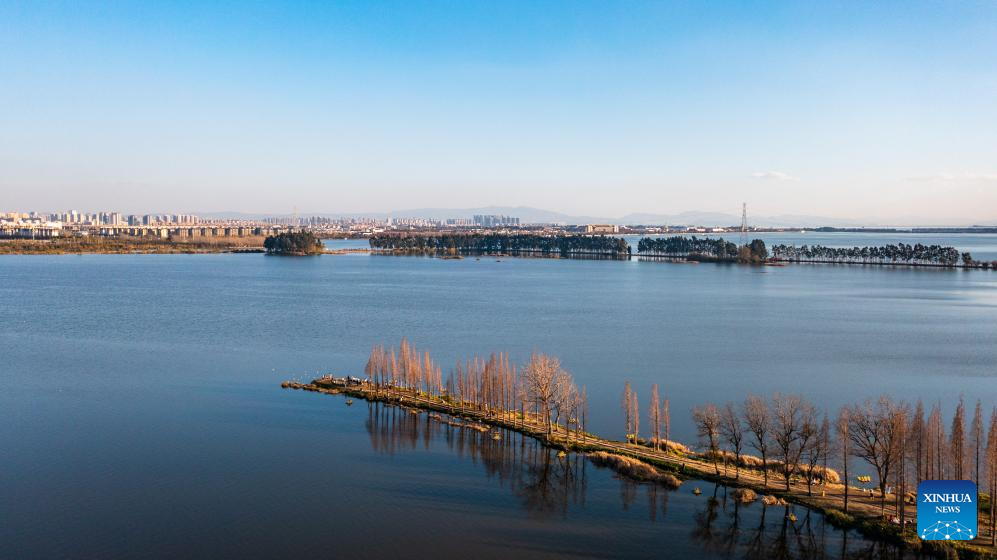 View of Dianchi Lake in Kunming, SW China's Yunnan