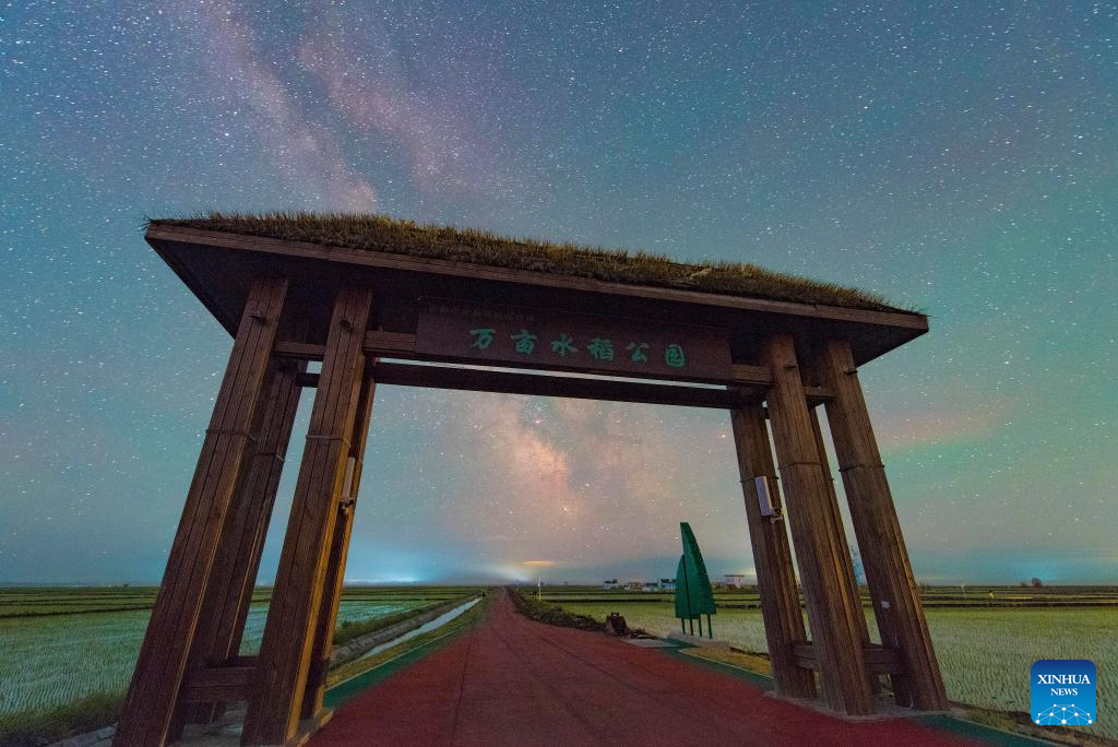 Night view of paddy fields in Heilongjiang, NE China