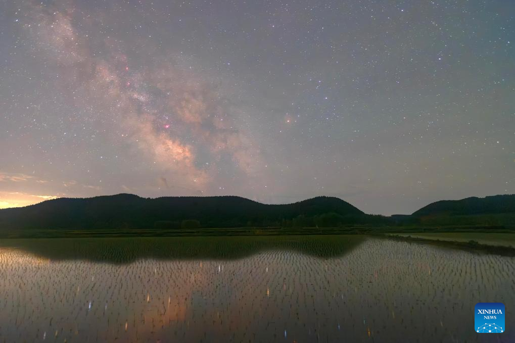 Night view of paddy fields in Heilongjiang, NE China