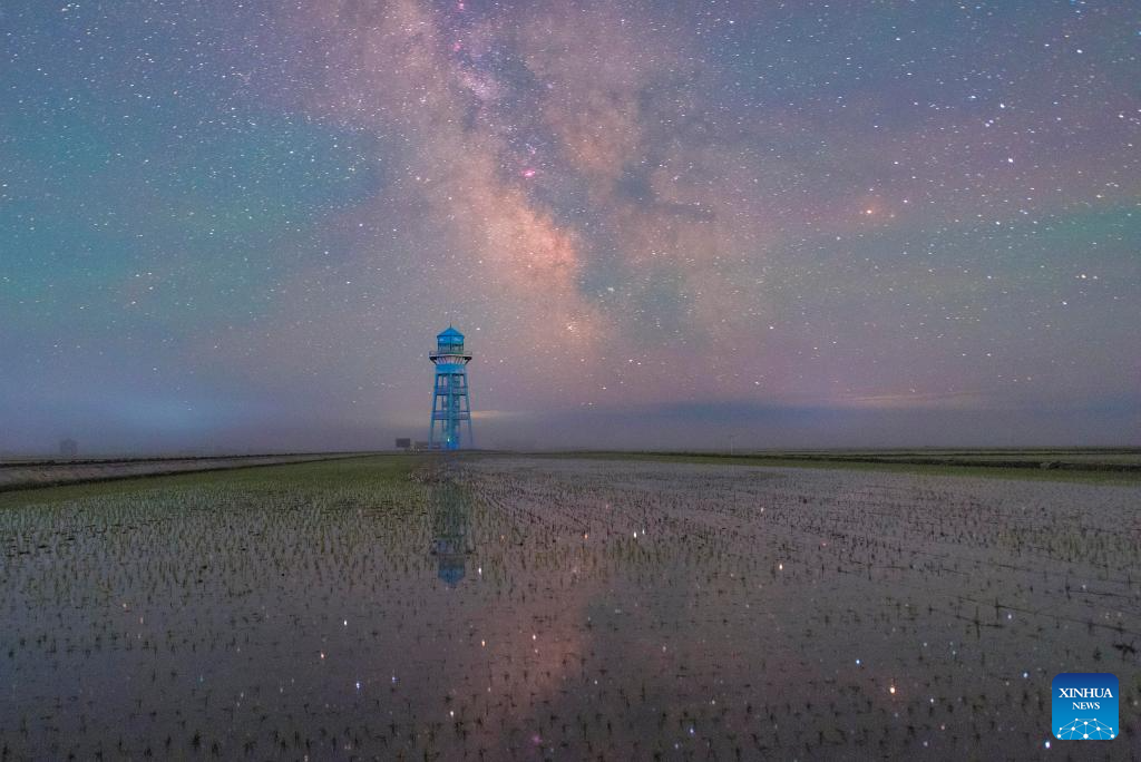 Night view of paddy fields in Heilongjiang, NE China