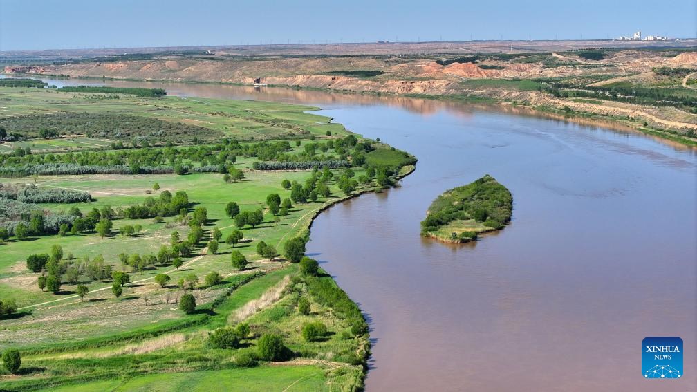 Scenery of Yellow River in Yinchuan, NW China