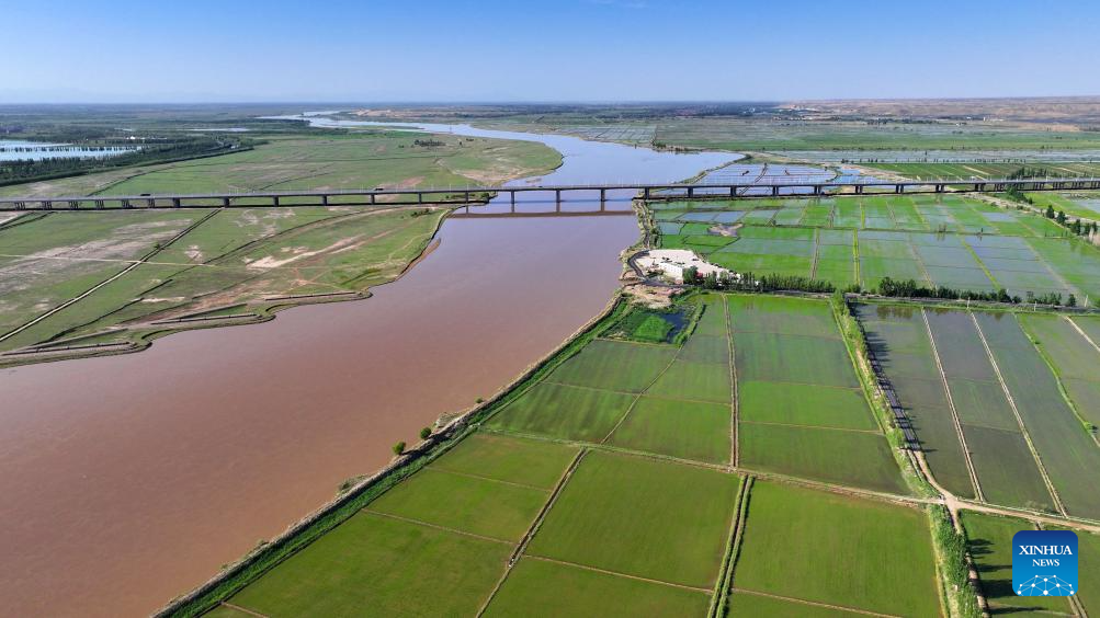 Scenery of Yellow River in Yinchuan, NW China