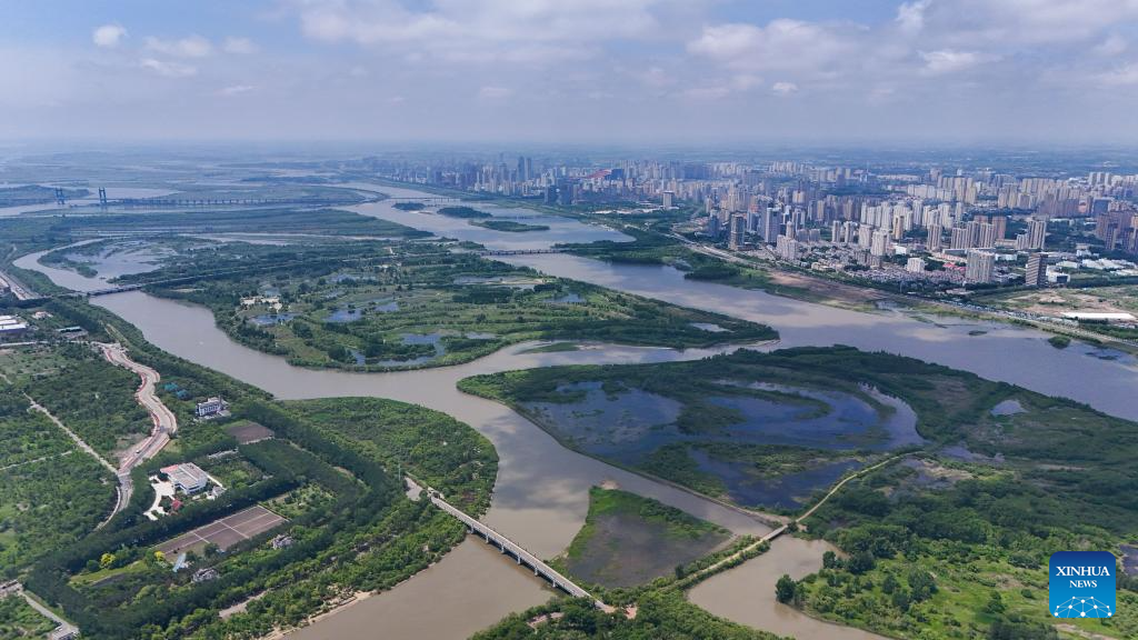 Aerial view of Heilongjiang Taiyangdao National Wetland Park