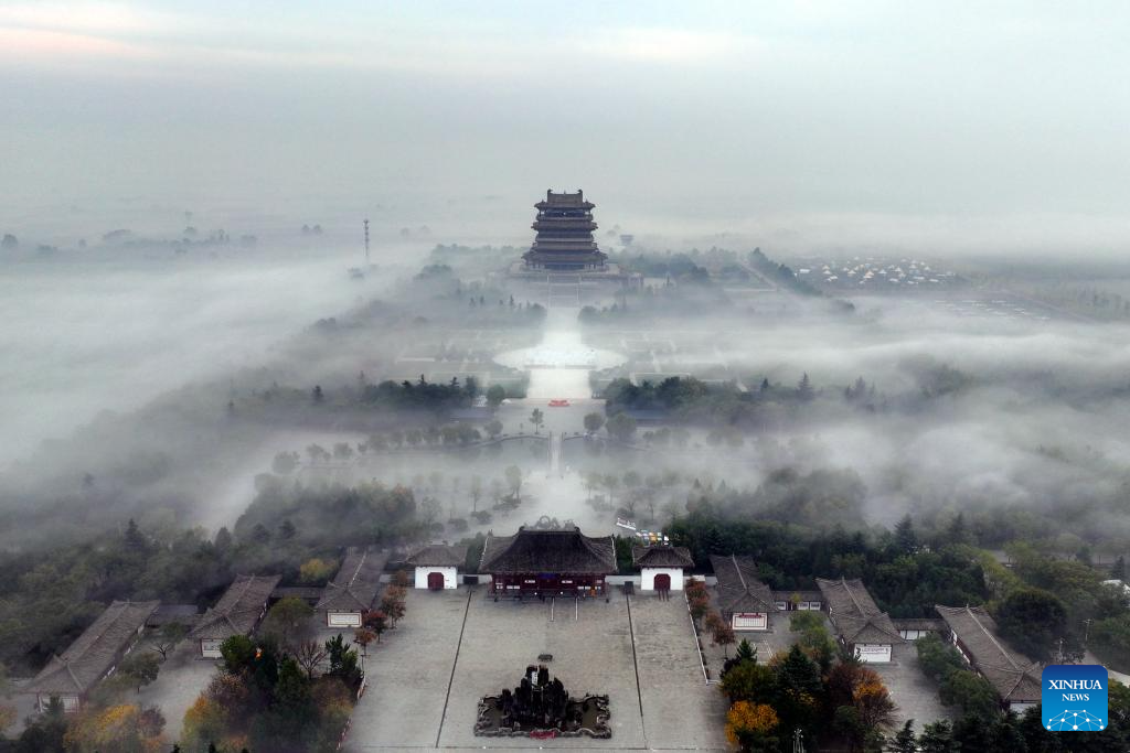 Drone view of famous landmarks in China's central region