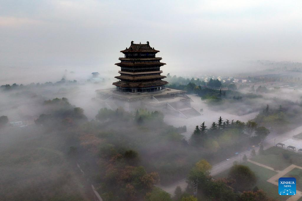 Drone view of famous landmarks in China's central region