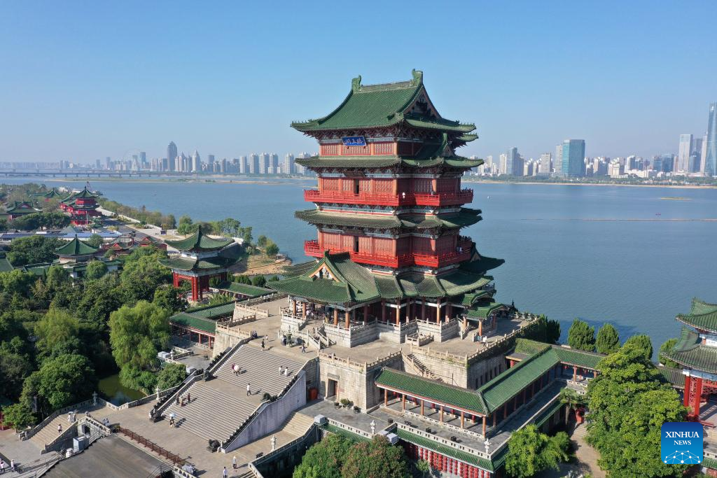 Drone view of famous landmarks in China's central region