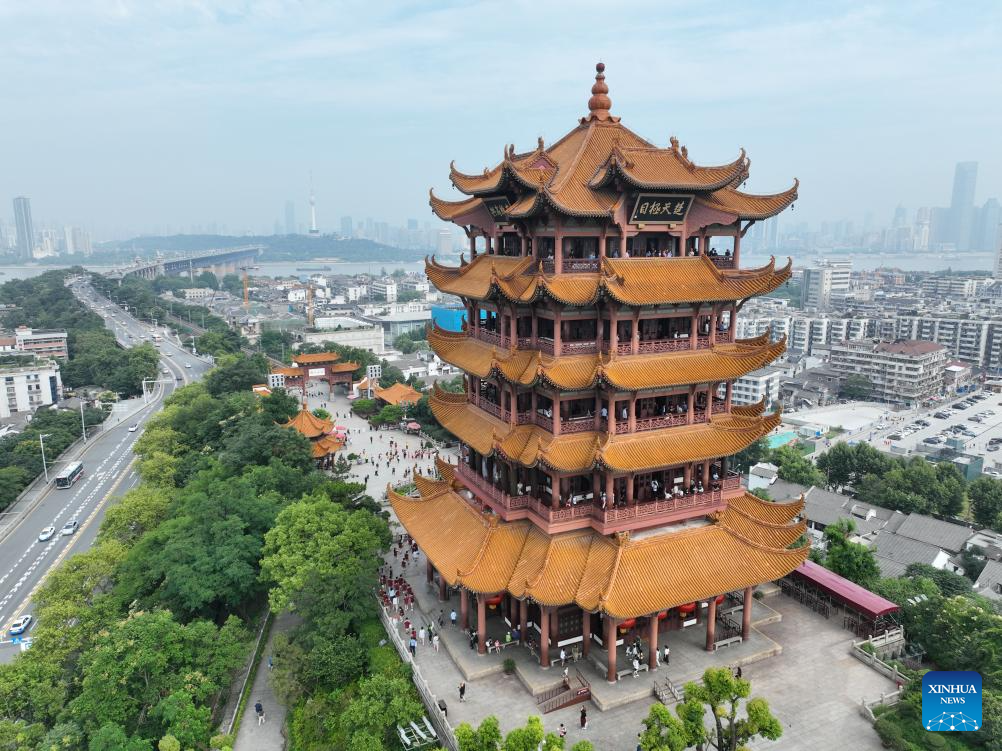 Drone view of famous landmarks in China's central region