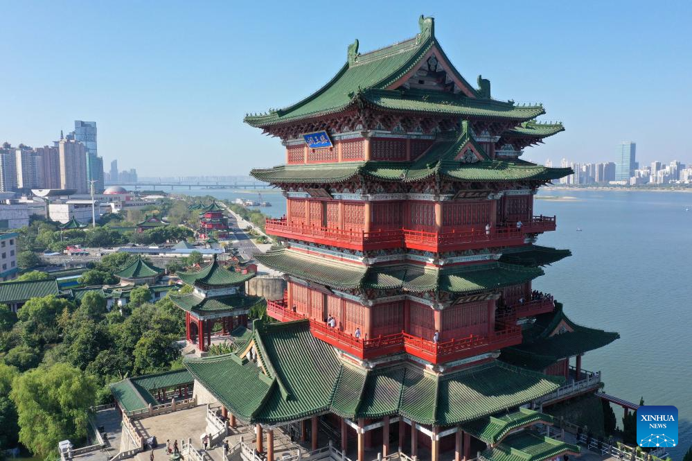 Drone view of famous landmarks in China's central region