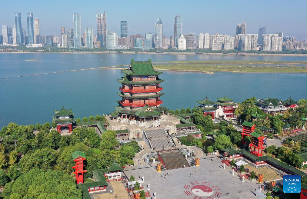 Drone view of famous landmarks in China's central region