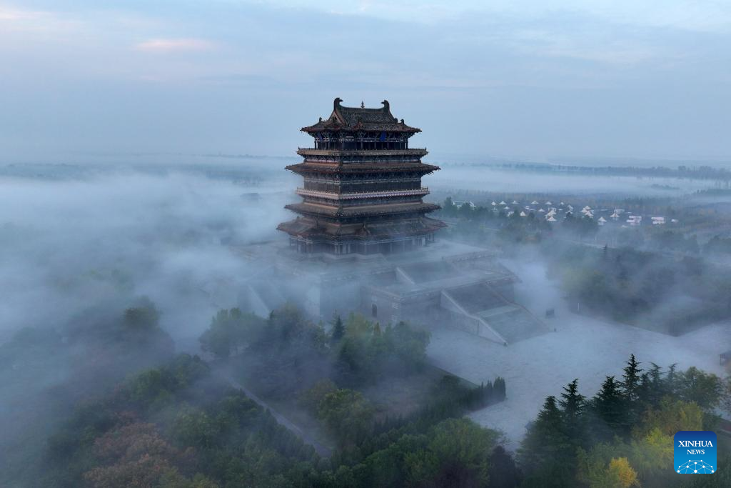 Drone view of famous landmarks in China's central region