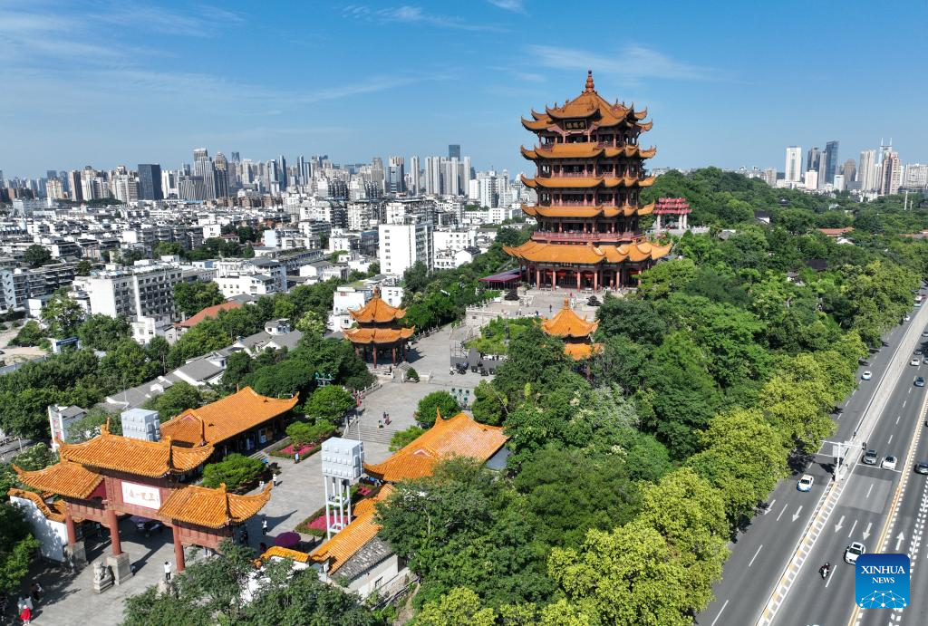 Drone view of famous landmarks in China's central region