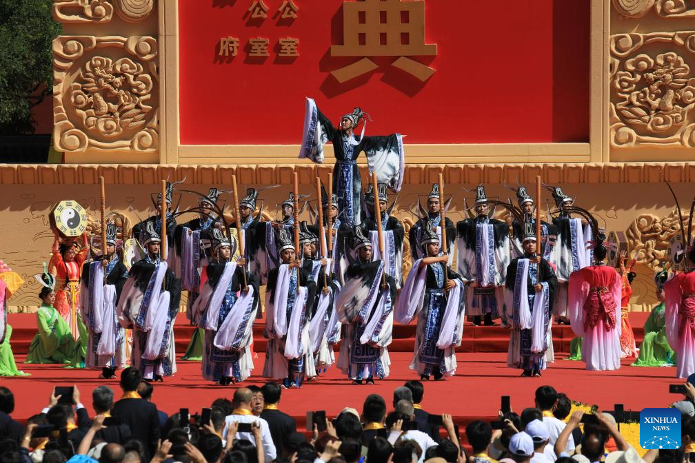 Ceremonies worshiping mythical Chinese ancestor Fuxi held on both sides of Taiwan Strait