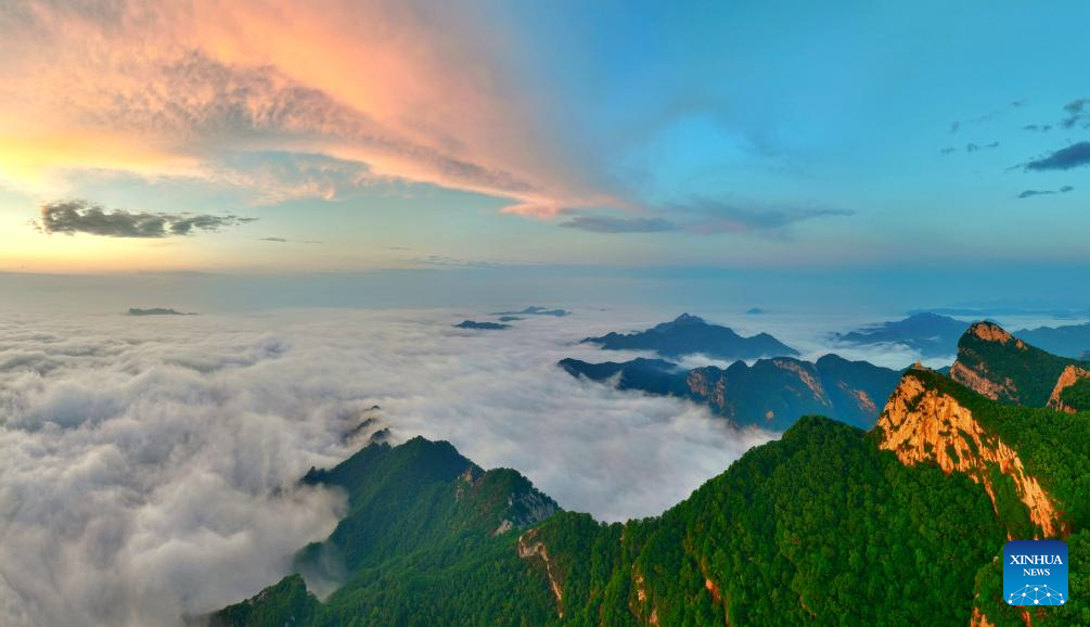 View of Wuyuezhai National Forest Park in Shijiazhuang, China's Hebei