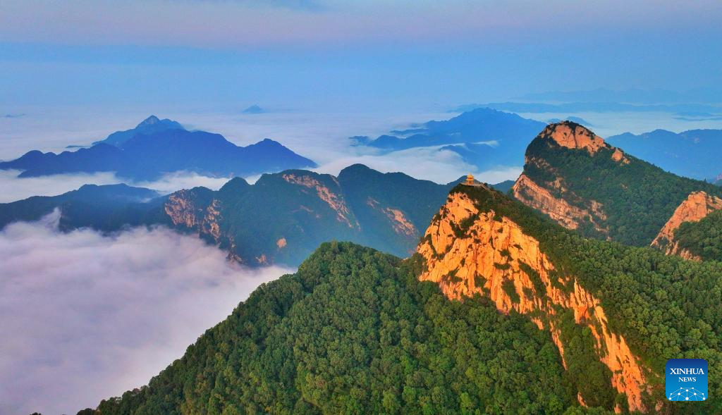 View of Wuyuezhai National Forest Park in Shijiazhuang, China's Hebei