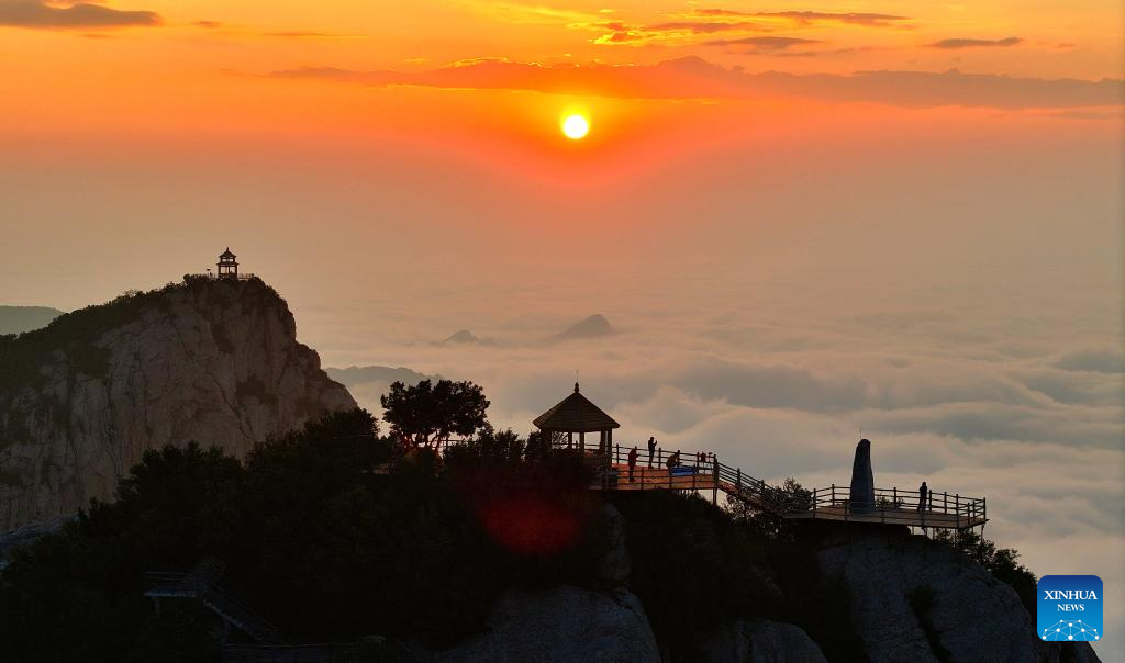 View of Wuyuezhai National Forest Park in Shijiazhuang, China's Hebei