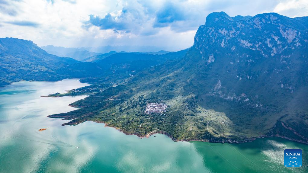 Aerial view of Zangke river scenic area in SW China