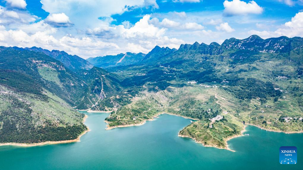 Aerial view of Zangke river scenic area in SW China