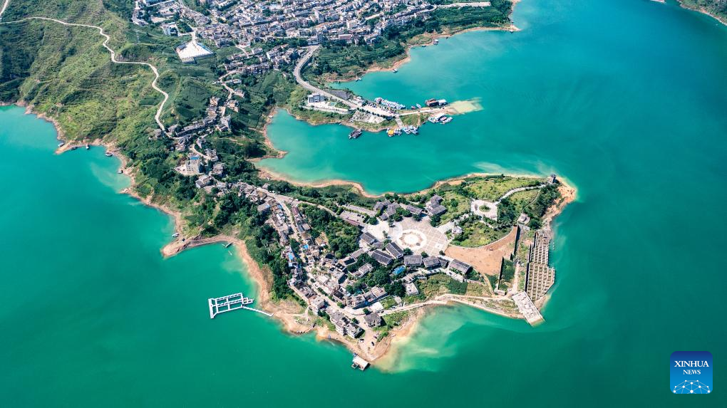 Aerial view of Zangke river scenic area in SW China