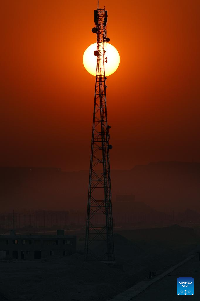 In pics: sunset scenery over Ain Sokhna Road in Suez Governorate, Egypt