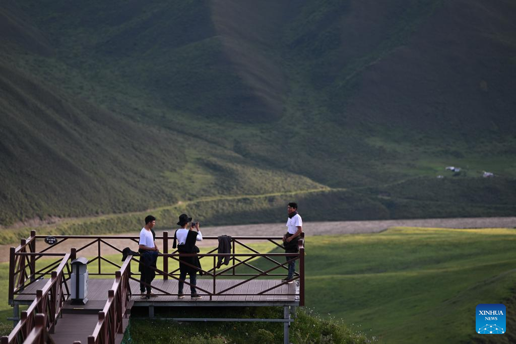 Scenery at bend along Yellow River, NW China's Qinghai