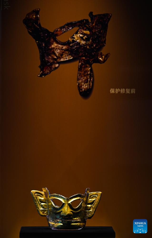 Artifacts exhibited at Sanxingdui Museum in Sichuan