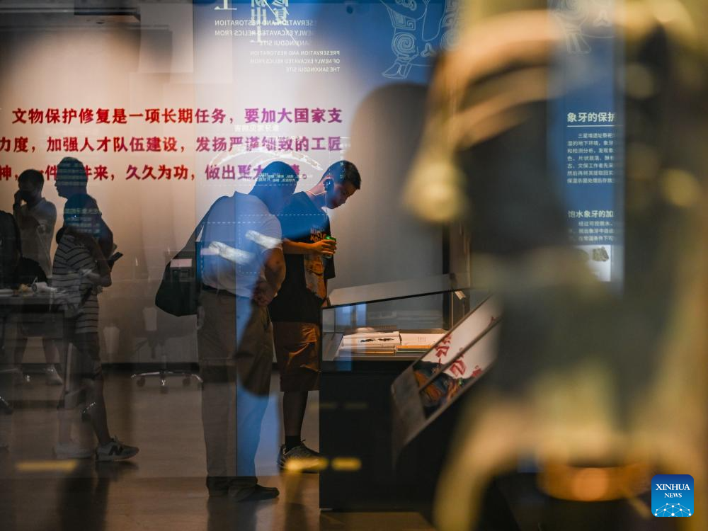 Artifacts exhibited at Sanxingdui Museum in Sichuan