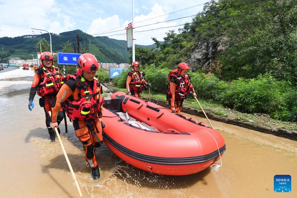 Rescue staff dispatched to support flood control works in NE China