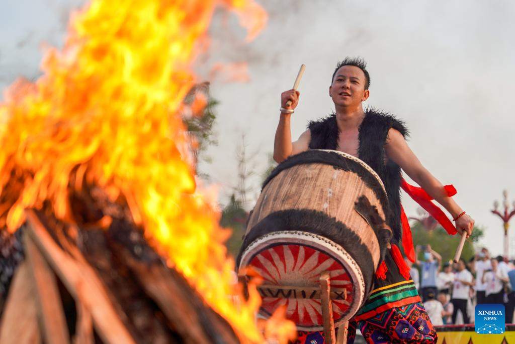 Torch festival celebrated in Chuxiong, SW China