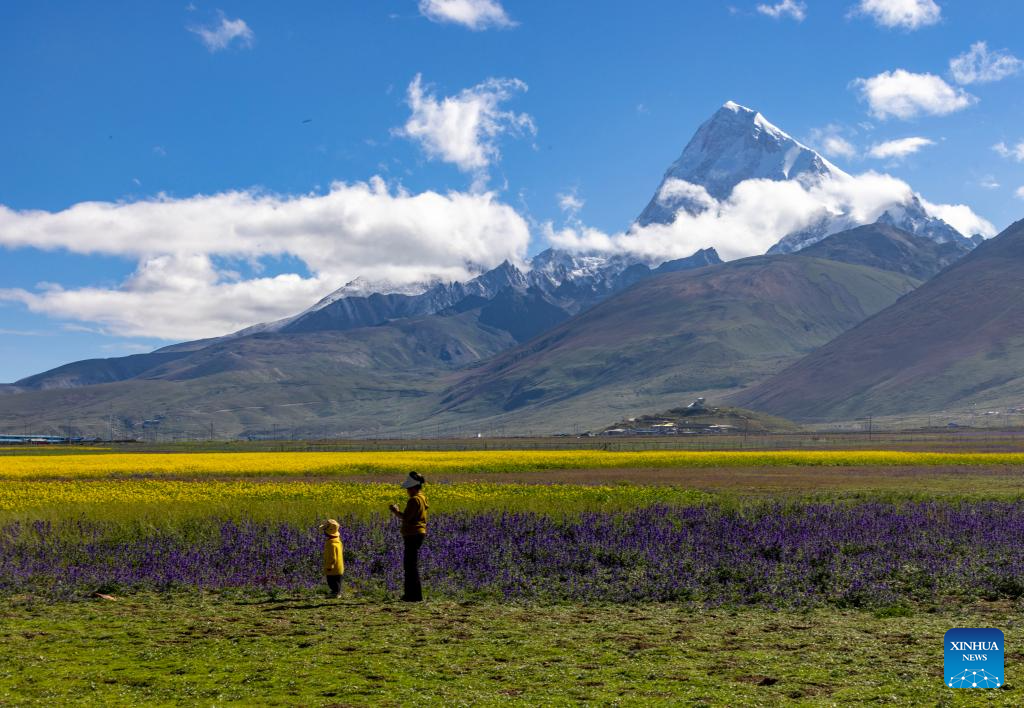 Scenery of Mount Chomolhari in China's Xizang