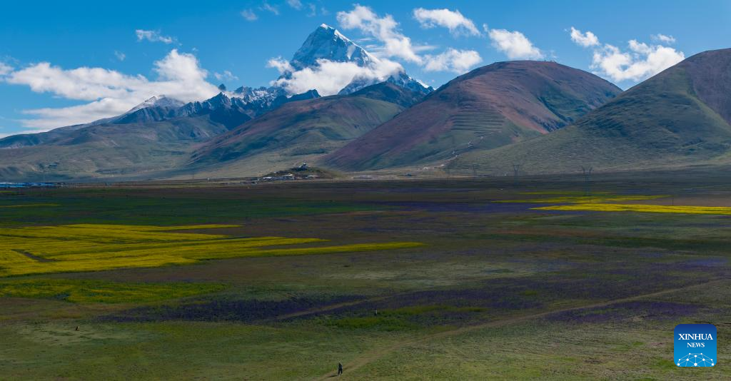 Scenery of Mount Chomolhari in China's Xizang