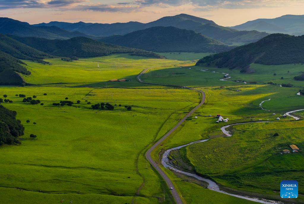 Sunset scenery at Wulanmaodu pasture in Inner Mongolia