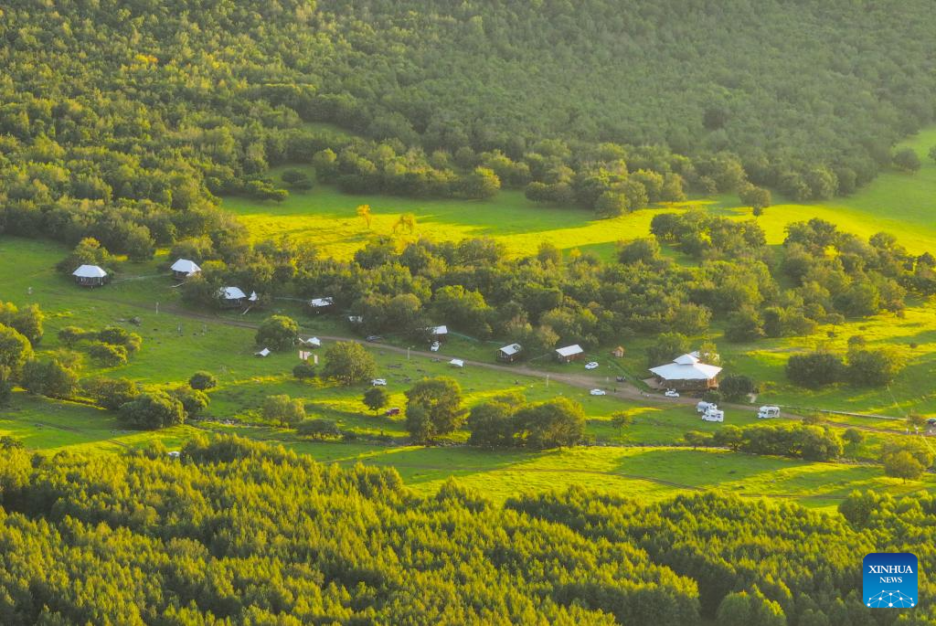 Sunset scenery at Wulanmaodu pasture in Inner Mongolia