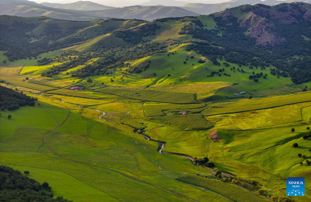 Sunset scenery at Wulanmaodu pasture in Inner Mongolia