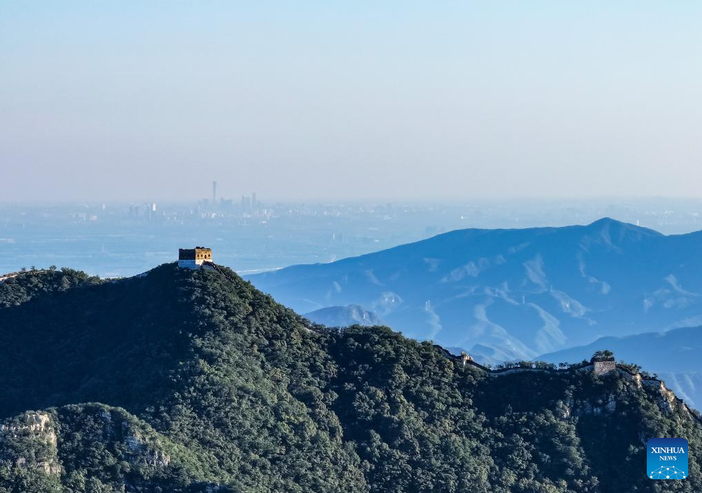 Aerial view of Great Wall in Beijing