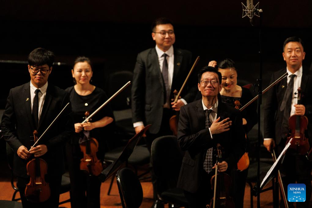 Members of China National Symphony Orchestra perform in Rio de Janeiro, Brazil