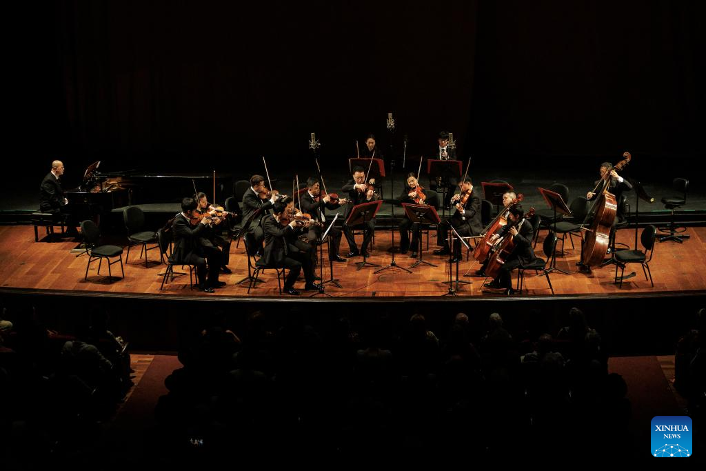 Members of China National Symphony Orchestra perform in Rio de Janeiro, Brazil