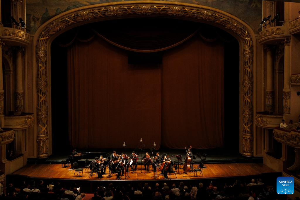 Members of China National Symphony Orchestra perform in Rio de Janeiro, Brazil